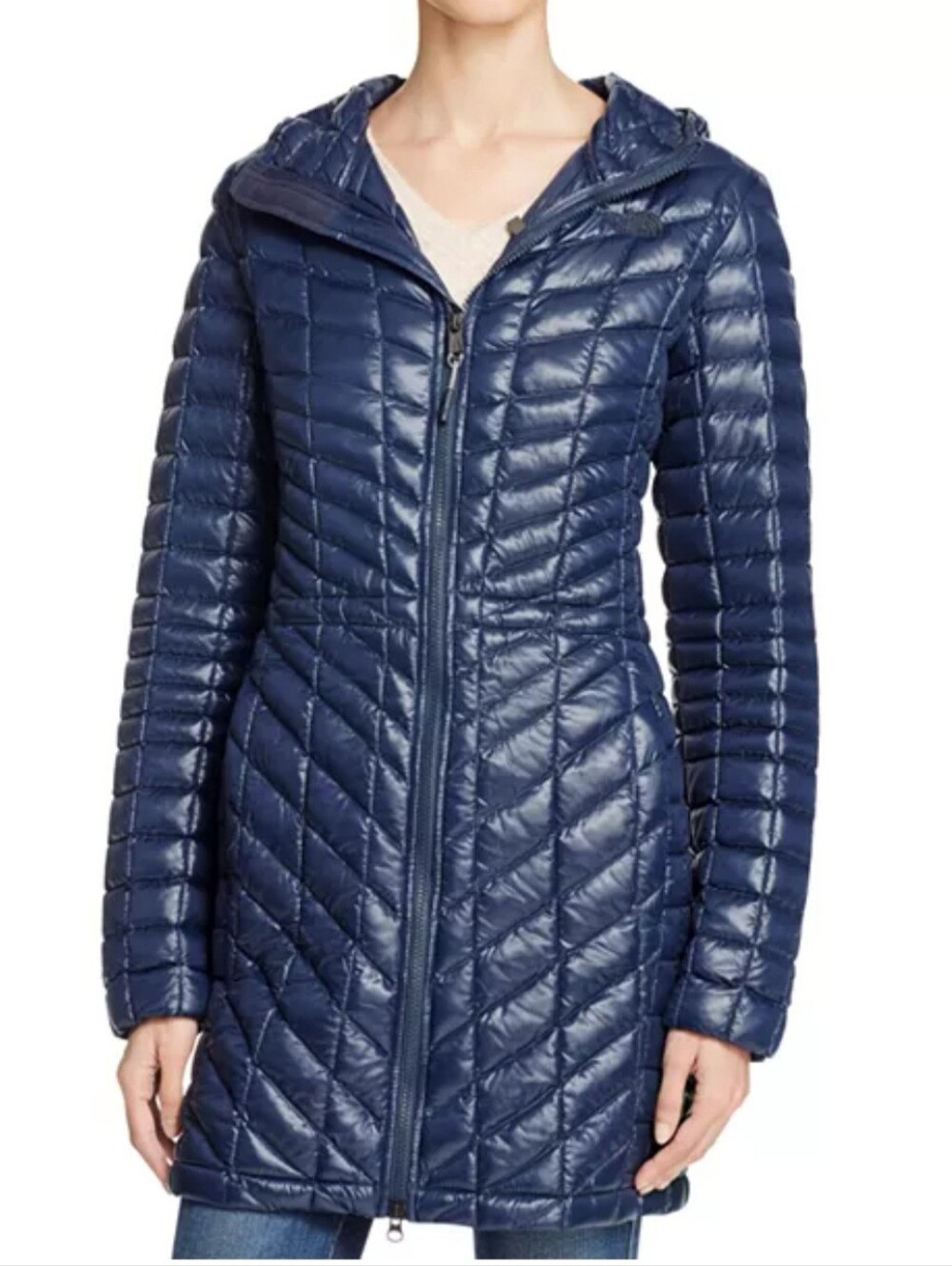 The North Face ThermoBall Hooded Parka Long Coat XS Blue